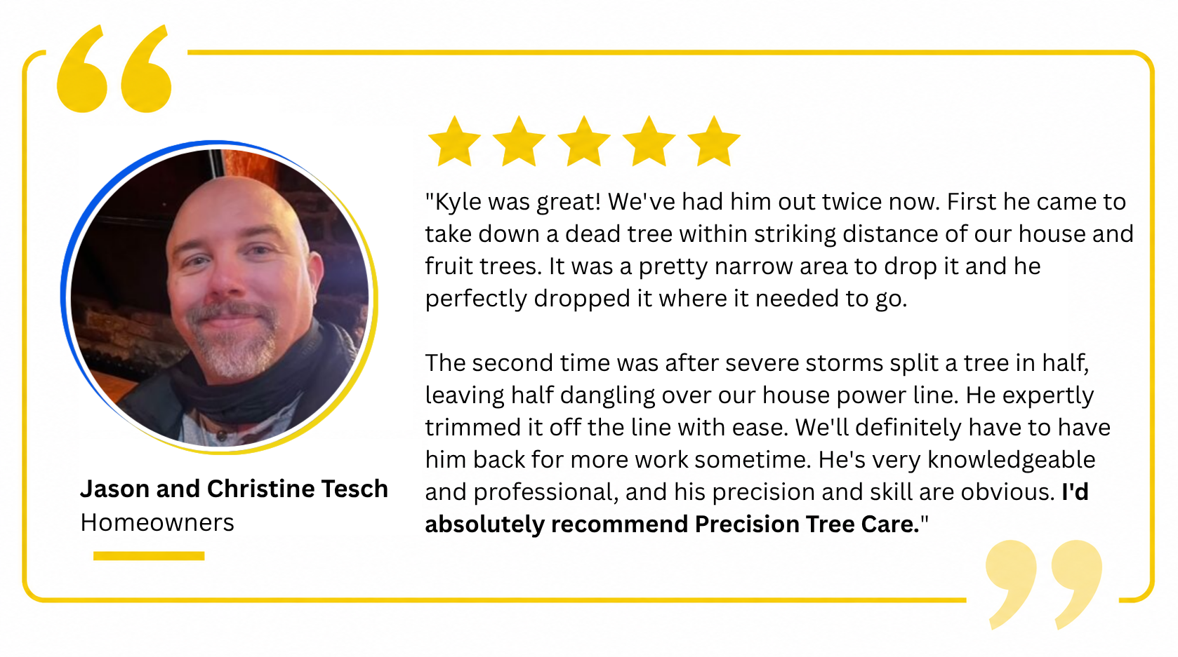 testimonial from Jason and Christine